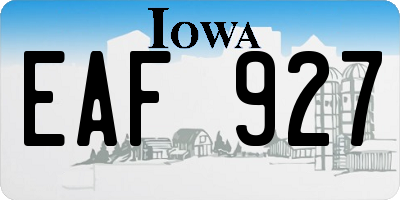 IA license plate EAF927