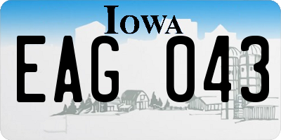 IA license plate EAG043