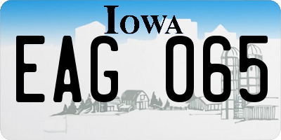 IA license plate EAG065