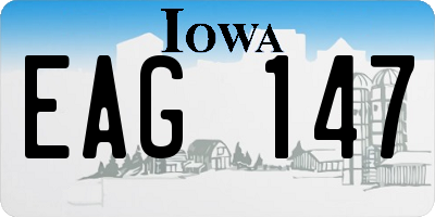IA license plate EAG147