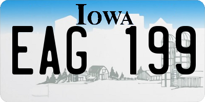 IA license plate EAG199