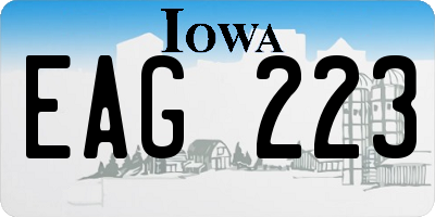 IA license plate EAG223