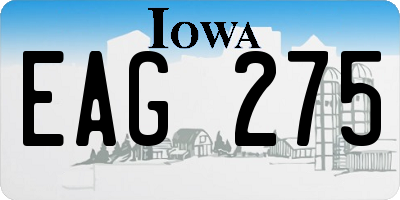 IA license plate EAG275