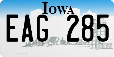 IA license plate EAG285