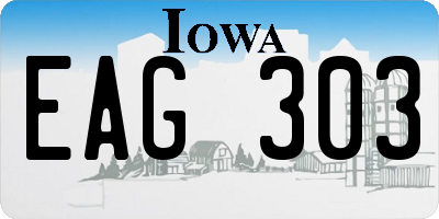 IA license plate EAG303