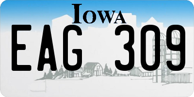 IA license plate EAG309