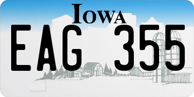 IA license plate EAG355