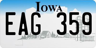 IA license plate EAG359