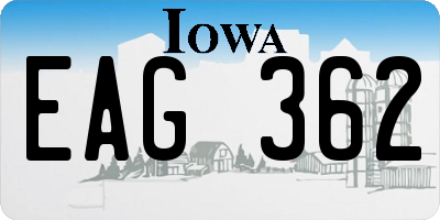 IA license plate EAG362
