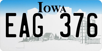 IA license plate EAG376