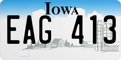 IA license plate EAG413