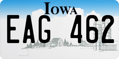IA license plate EAG462