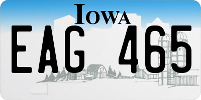 IA license plate EAG465