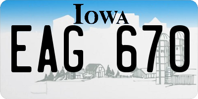 IA license plate EAG670