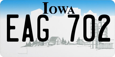 IA license plate EAG702