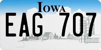 IA license plate EAG707
