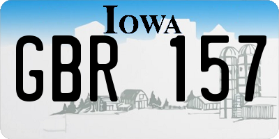 IA license plate GBR157