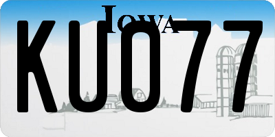 IA license plate KU077