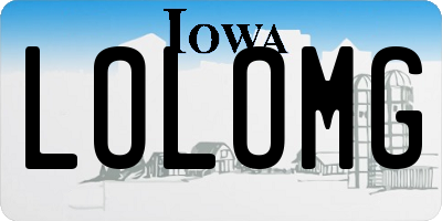 IA license plate LOLOMG