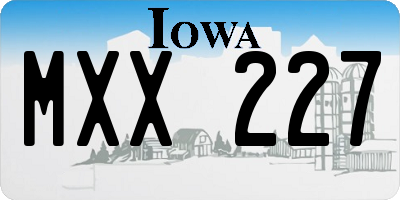 IA license plate MXX227