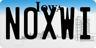 IA license plate NOXWI
