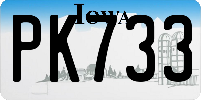 IA license plate PK733
