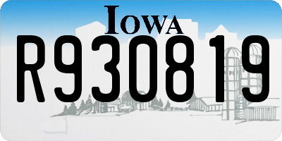 IA license plate R930819