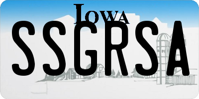 IA license plate SSGRSA