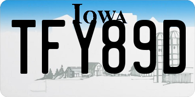 IA license plate TFY89D