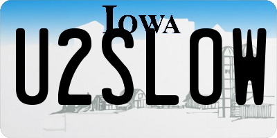 IA license plate U2SLOW