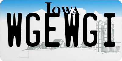 IA license plate WGEWGI