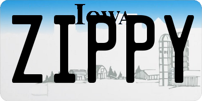 IA license plate ZIPPY