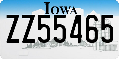 IA license plate ZZ55465