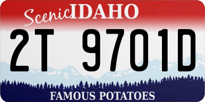 ID license plate 2T9701D