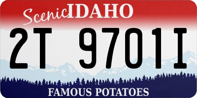 ID license plate 2T9701I