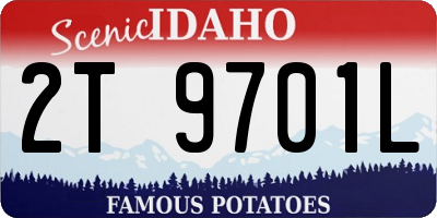 ID license plate 2T9701L
