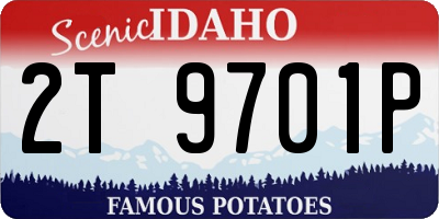 ID license plate 2T9701P