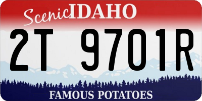 ID license plate 2T9701R