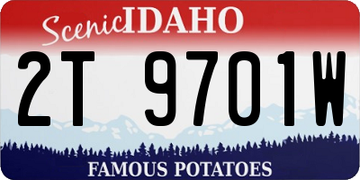 ID license plate 2T9701W