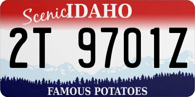 ID license plate 2T9701Z