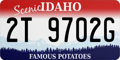 ID license plate 2T9702G