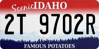 ID license plate 2T9702R