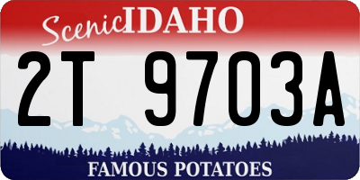 ID license plate 2T9703A