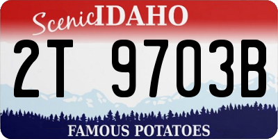 ID license plate 2T9703B