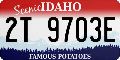 ID license plate 2T9703E