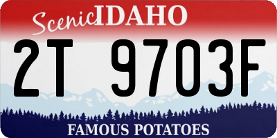 ID license plate 2T9703F