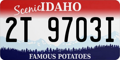 ID license plate 2T9703I