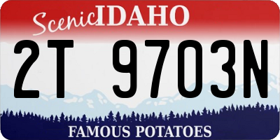 ID license plate 2T9703N