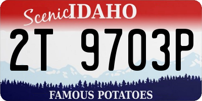 ID license plate 2T9703P
