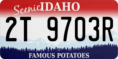 ID license plate 2T9703R